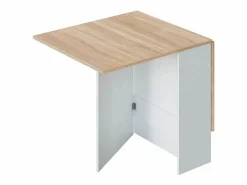 Loungitude Mesa plegable blanca y madera clara - Al.78 cm - Fly