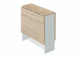 Loungitude Mesa plegable blanca y madera clara - Al.78 cm - Fly