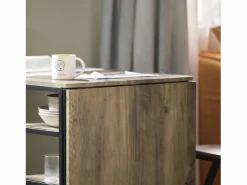 Online Sobuy Mesa Plegable de Almacenaje con 3 Estantes para Comedor Salón Mesa Auxiliar Escritorio Madera Ahorra Espacio FWT62-N ES Color natural claro