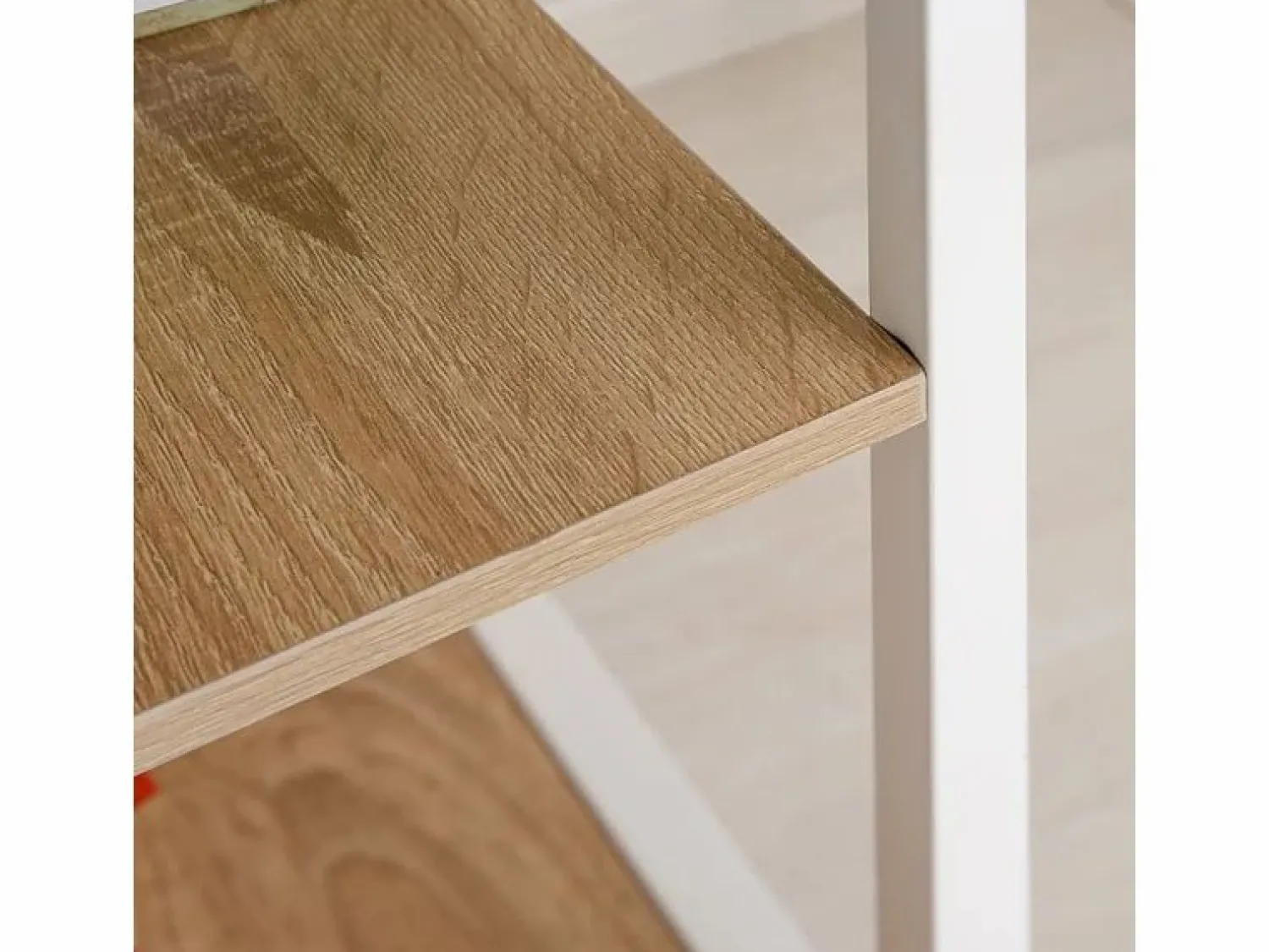 Clearance Mesa plegable móvil, con estante, MDF, natural, 107x55x76 cm, con ruedas, para oficina y espacio de trabajo Blanco