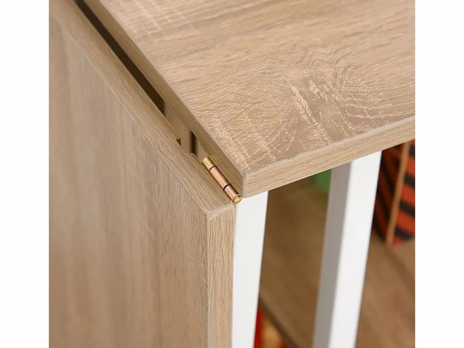 Clearance Mesa plegable móvil, con estante, MDF, natural, 107x55x76 cm, con ruedas, para oficina y espacio de trabajo Blanco