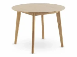 Discount Mesa redonda 100 diametro patas de hevea con sobre chapado en roble Color natural claro