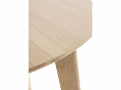 Discount Mesa redonda 100 diametro patas de hevea con sobre chapado en roble Color natural claro