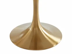 New Mesa redonda de comedor design - 4 comensales - Mármol y metal - Blanco y dorado - NORAH Mesa De Comedor