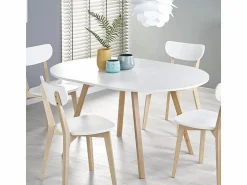 MSO Mesa redonda escandinava con extensión 102cm Storend - Juego de 4 sillas Storend (360€) Blanco