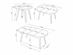 Mesa Redonda Extensible Bali Roble Nordish 76x100-180 cm