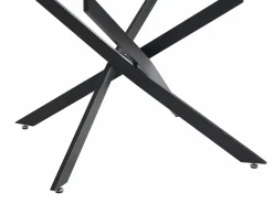 Sale Mesa redonda para 6 personas de vidrio templado y metal negro - Transparente - COSIMA Mesa De Comedor