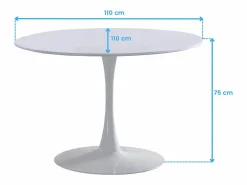 Mesa Redonda Salón Melamina Metal 110x75 cm - Mesa De Comedor