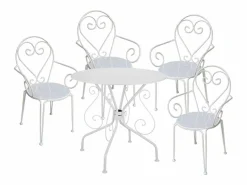 Best Mesa+4 sillones jardín estilo hierro forjado - GUERMANTES Comedores De Jardín