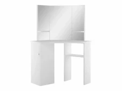 New vidaxl Mesa tocador de maquillaje de esquina blanca Blanco
