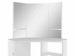 New vidaxl Mesa tocador de maquillaje de esquina blanca Blanco