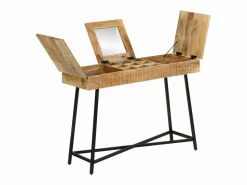 Clearance Mesa tocador madera maciza mango rugosa y hierro 105x35x75 cm Tocador