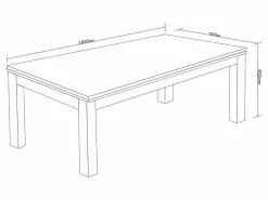 Outlet Vente-unique Mesa transformable en billar y ping-pong, , Ancho 182 x Prof. 102 x Alt. 80 cm, HENK Color natural claro