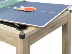 Outlet Vente-unique Mesa transformable en billar y ping-pong, , Ancho 182 x Prof. 102 x Alt. 80 cm, HENK Color natural claro