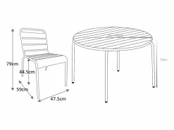 Best MYLIA Mesa y sillas de jardín de metal mesa y 6 sillas apilables - MIRMANDE de Gris antracita