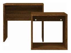 New Clicnbuy Mesas de centro apilables 2 piezas madera ingeniería roble marrón Marru00f3n