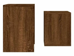 New Clicnbuy Mesas de centro apilables 2 piezas madera ingeniería roble marrón Marru00f3n