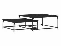 Clicnbuy Mesas de centro apilables 2 piezas madera de ingeniería