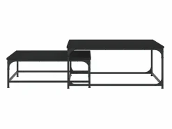 Clicnbuy Mesas de centro apilables 2 piezas madera de ingeniería