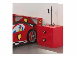 Online Mesilla de noche de coche de carreras de madera lacada en Cara Muebles Niño