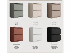 Sale Mesilla de noche de pie con dos cajones – 45 × 36 × 36 cm – color: cachemira Beige