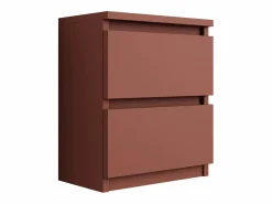 Hot Mesilla de noche de pie con dos cajones – 45 × 36 × 36 cm – color: ladrillo Rojo