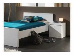 Vipack Mesilla de noche Lara de 2 cajones de madera lacada en