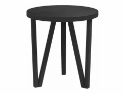 New Mesita de centro MDF negra Ø35 cm Mesa Auxiliar
