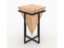 Rendez-Vous Déco Mesita de madera de acacia y metal - Shanghai