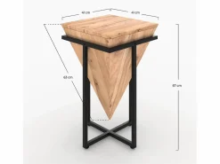Rendez-Vous Déco Mesita de madera de acacia y metal - Shanghai