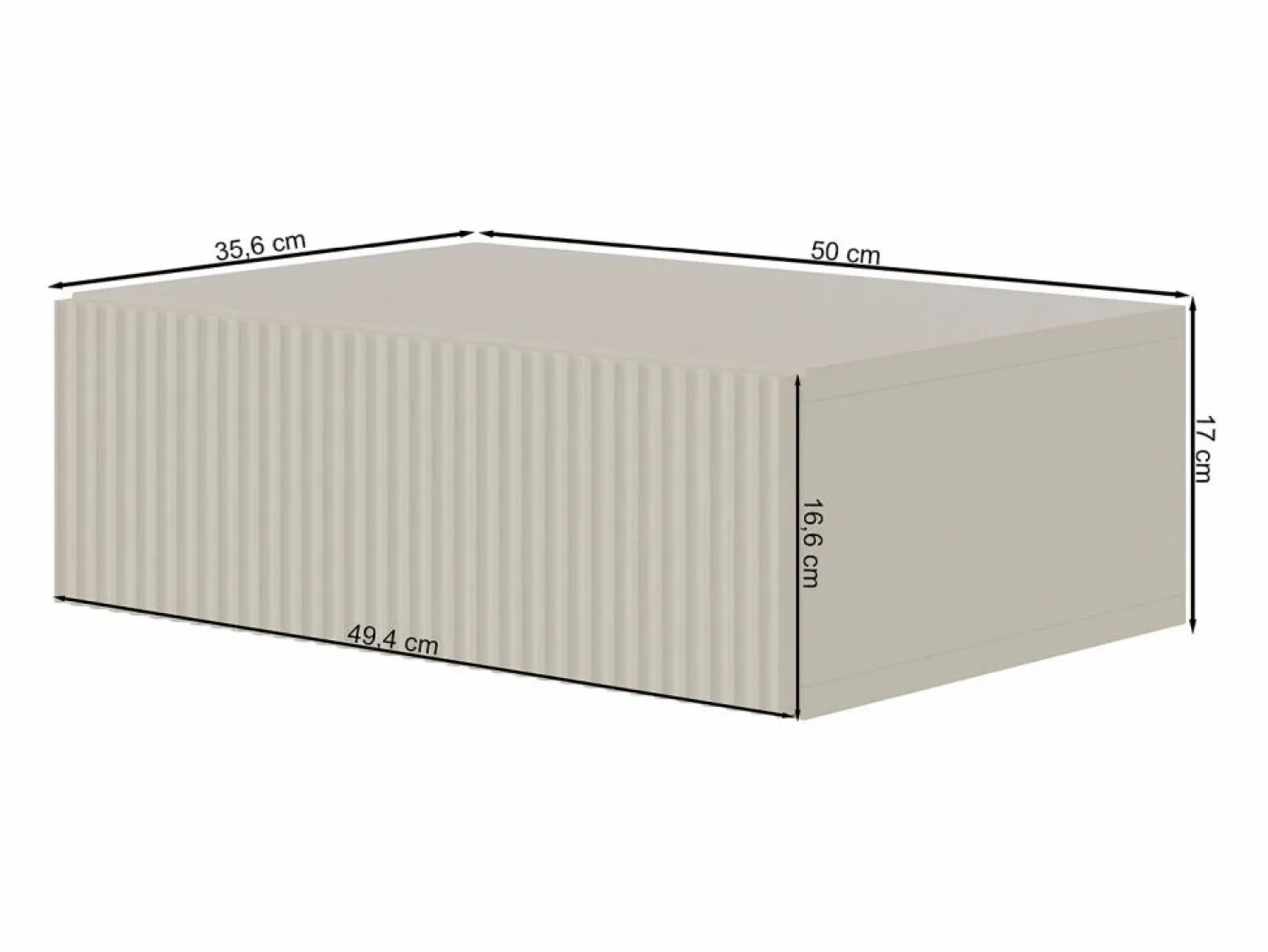 Best Mesita de noche - 50 cm - suspendida - gris-beige - VELDIO Mesita De Noche