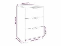 Discount Mesita de noche blanca 40x36x65 cm Mesita De Noche