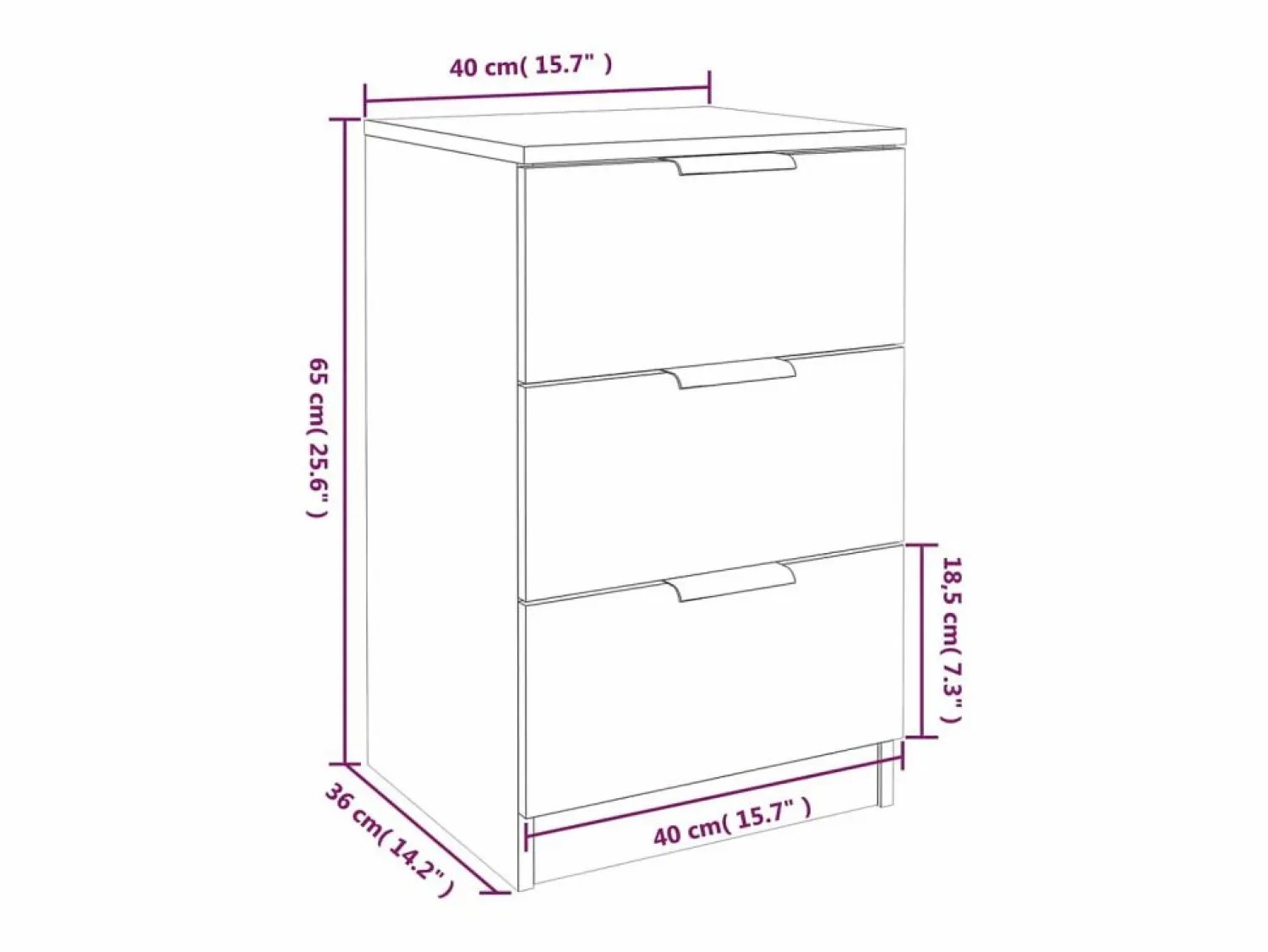 Discount Mesita de noche blanca 40x36x65 cm Mesita De Noche