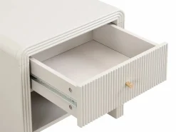 New Mesita de noche con 1 cajón y 1 hueco MDF y dorado - MIRENALO Mesita De Noche