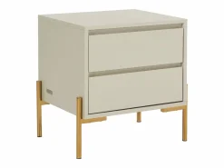 Outlet Mesita de noche con 2 cajones de MDF y metal y dorado - KORASA de Pascal Morabito Mesita De Noche