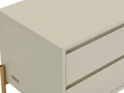 Outlet Mesita de noche con 2 cajones de MDF y metal y dorado - KORASA de Pascal Morabito Mesita De Noche