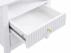 Discount Vente-unique Mesita de noche con 2 cajones y 1 estante de MDF - NIRIVA Blanco