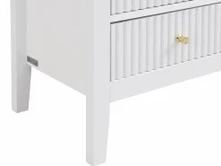 Discount Vente-unique Mesita de noche con 2 cajones y 1 estante de MDF - NIRIVA Blanco
