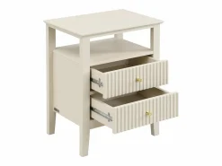 Discount Vente-unique Mesita de noche con 2 cajones y 1 estante en MDF - NIRIVA Beige