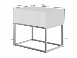 SELSEY Mesita de noche con cajón - 50cm - negra con patas de metal dorado - VELDIO