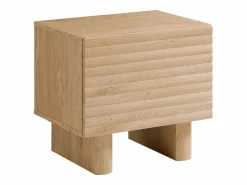 Mesita de noche conjunto de 2 con 1 puerta en MDF color natural - LUDIMA Mesita De Noche