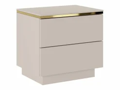 Vente-unique Mesita de noche Conjunto de 2 con 2 cajones y dorado - VUKIA