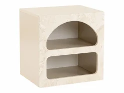 Vente-unique Mesita de noche conjunto de 2 con almacenamiento efecto mármol - LUELA Beige