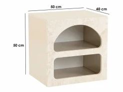 Vente-unique Mesita de noche conjunto de 2 con almacenamiento efecto mármol - LUELA Beige