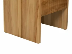 Best Mesita de noche Conjunto de 2 con 1 cajón y 1 hueco en madera de teca color natural - REVUKA Mesita De Noche