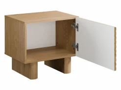 Mesita de noche de 1 puerta en MDF color natural - LUDIMA Mesita De Noche