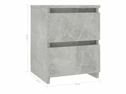 Clicnbuy Mesita de noche de aglomerado hormigón 30x30x40 cm Gris