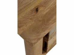 Mesita de noche de madera maciza de mango marrón claro