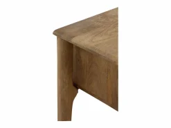 Mesita de noche de madera maciza de mango marrón claro