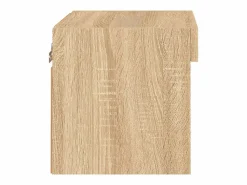 Clicnbuy Mesita de noche de pared con luces LED roble Sonoma